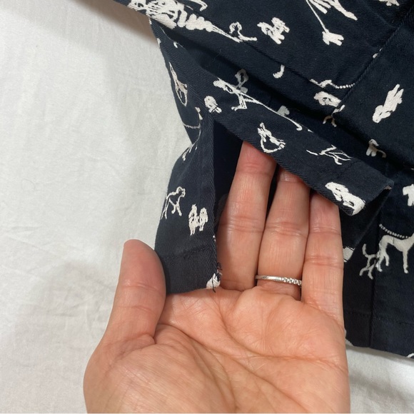 New Identity Crop Dog Print Jacket Button Down Black White print Denim Jacket Sm - Picture 6 of 9